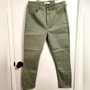 LOFT High Rise Skinny Crop Green Jeans | Size 12 | 31" Inseam